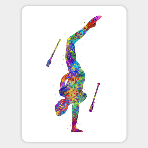 Rhythmic gymnastics juggling Magnet by Yahya Art